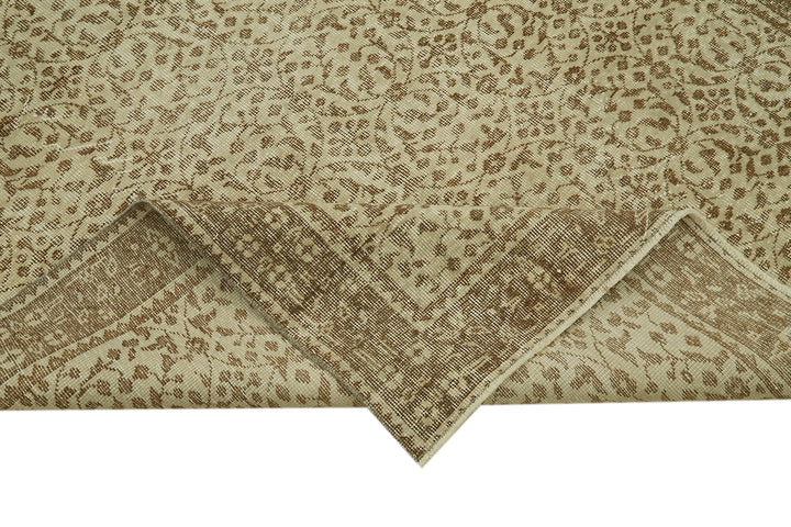 5x9 Beige Turkish Vintage Area Rug - 41591