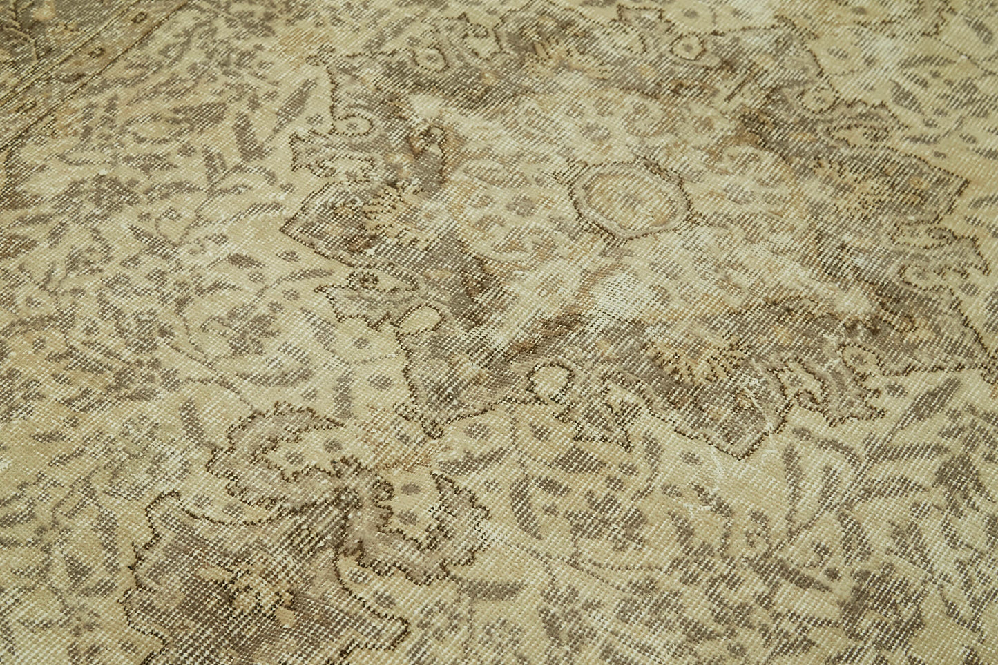 5x8 Beige Turkish Vintage Area Rug - 41592