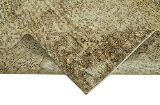 5x8 Beige Turkish Vintage Area Rug - 41592