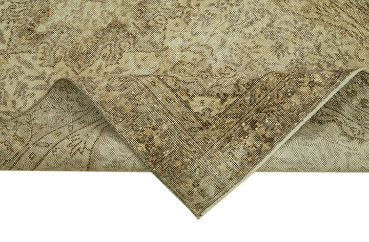 5x8 Beige Turkish Vintage Area Rug - 41592