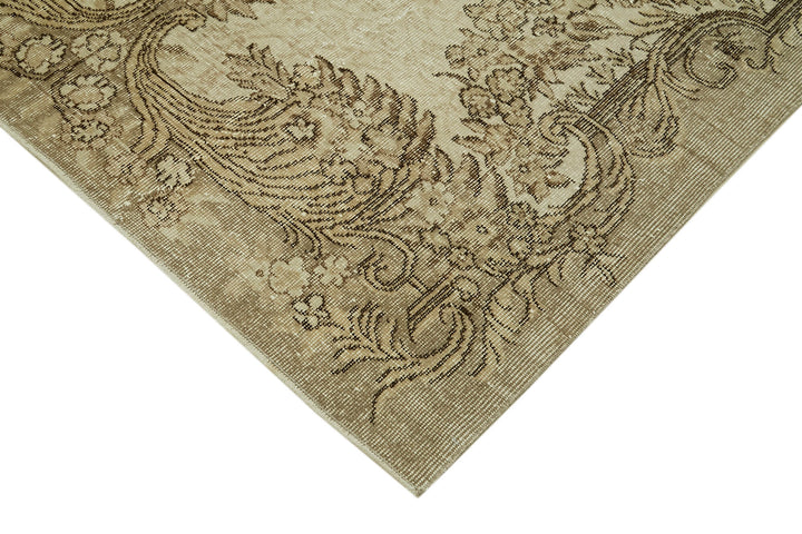 6x9 Beige Turkish Vintage Area Rug - 41594