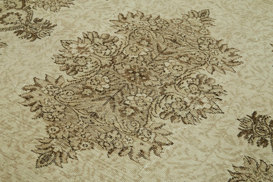 6x9 Beige Turkish Vintage Area Rug - 41594