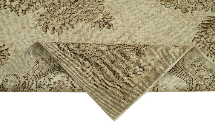 6x9 Beige Turkish Vintage Area Rug - 41594