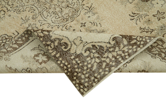 5x9 Beige Turkish Vintage Area Rug - 41596