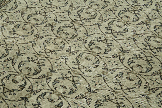 5x9 Beige Turkish Vintage Area Rug - 41597