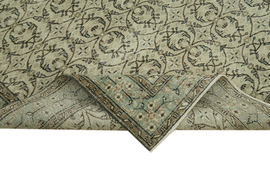 5x9 Beige Turkish Vintage Area Rug - 41597