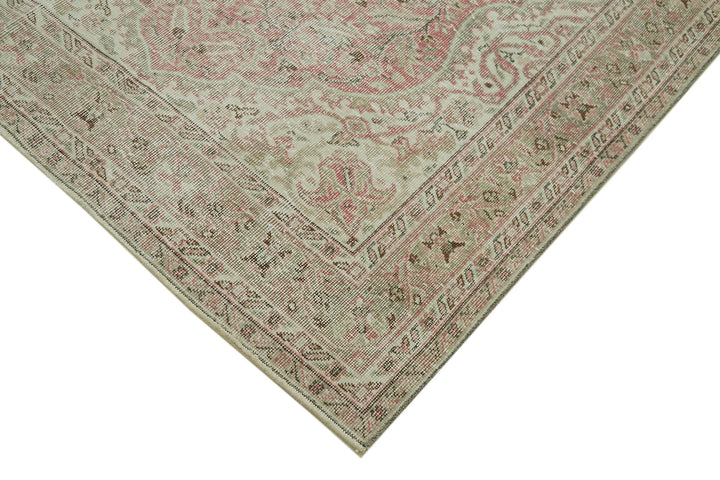 5x9 Beige Turkish Vintage Area Rug - 41602