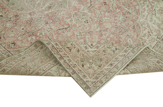 5x9 Beige Turkish Vintage Area Rug - 41602