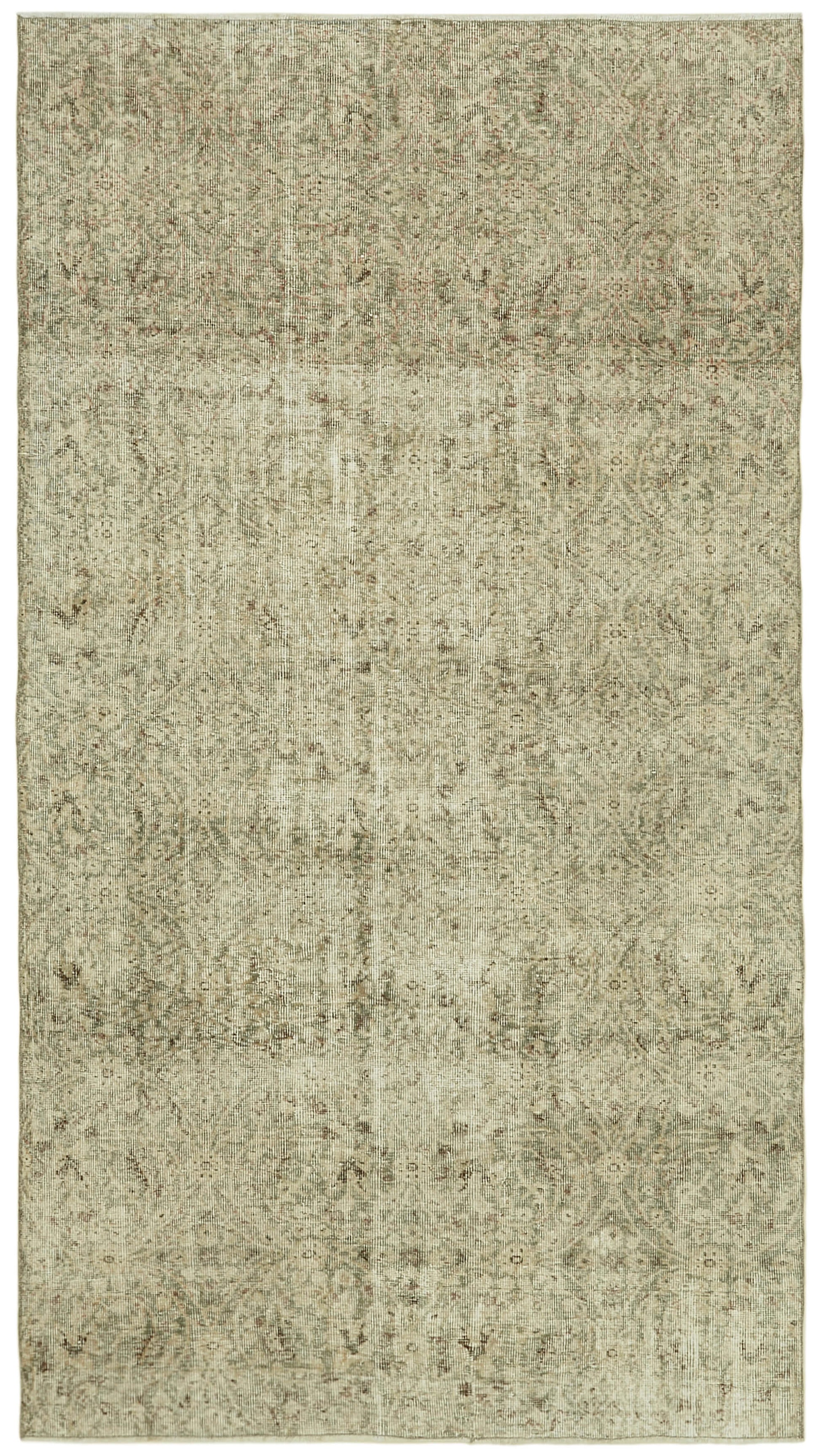 5x9 Beige Turkish Vintage Area Rug - 41604