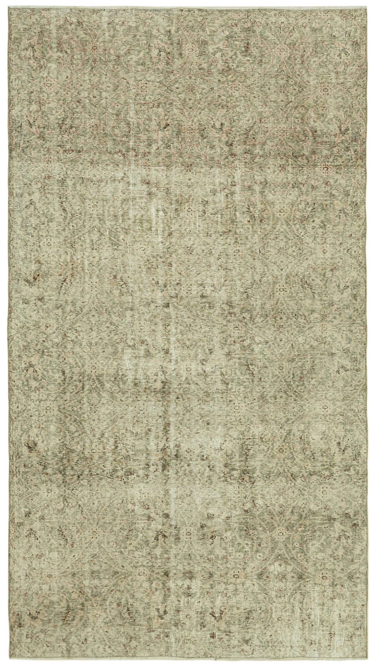 5x9 Beige Turkish Vintage Area Rug - 41604