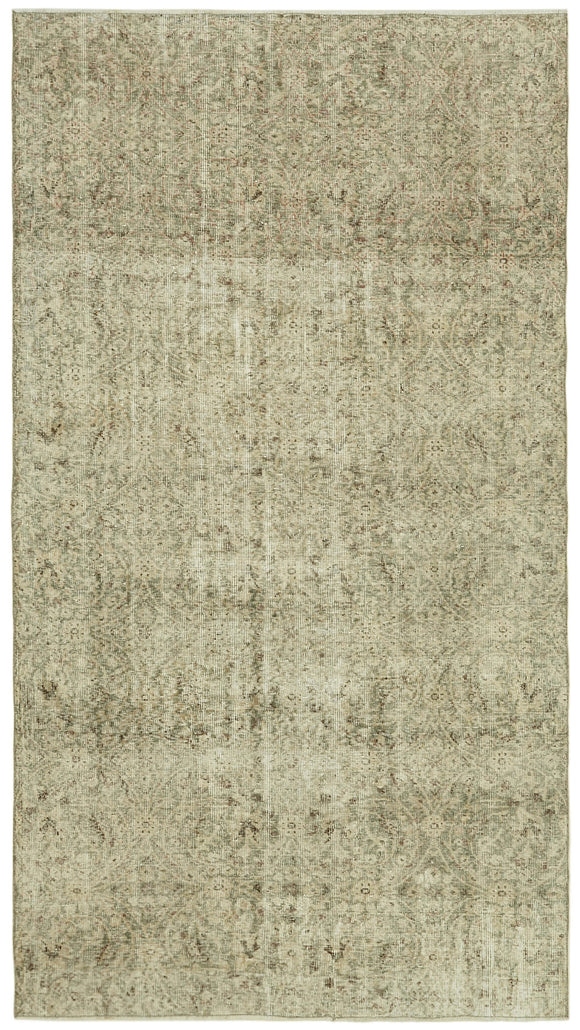 5x9 Beige Turkish Vintage Area Rug - 41604