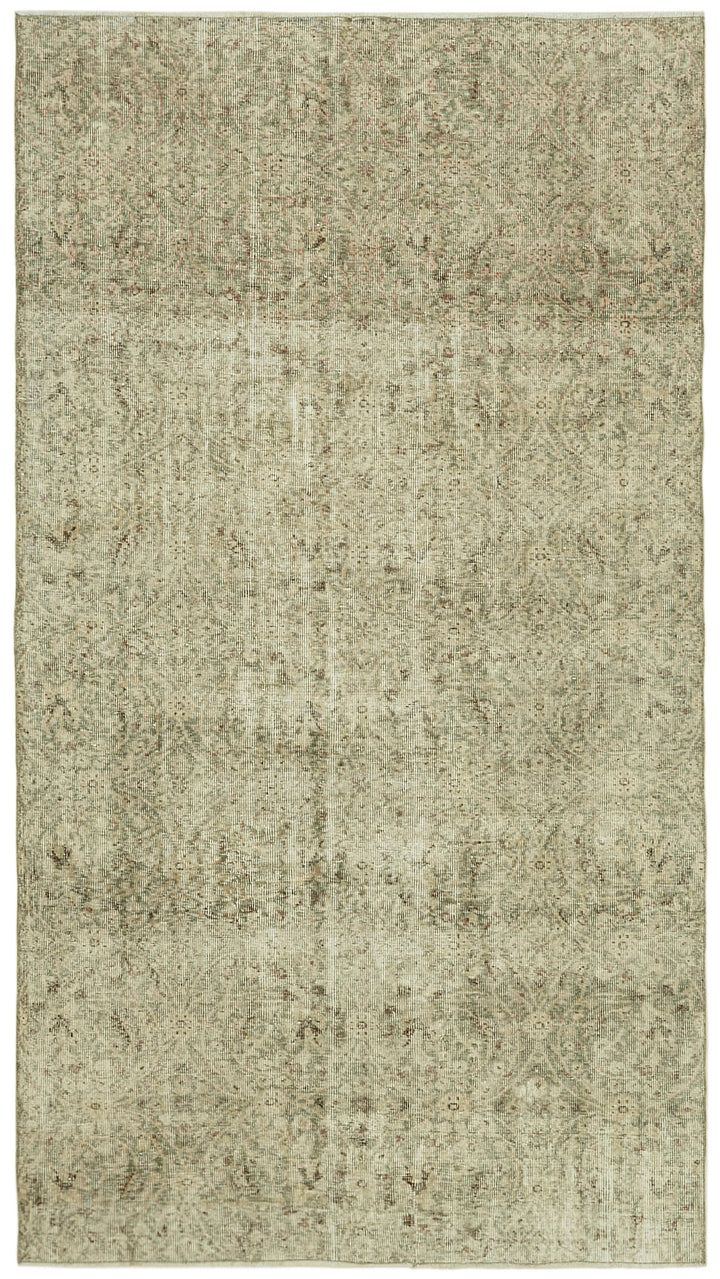 5x9 Beige Turkish Vintage Area Rug - 41604