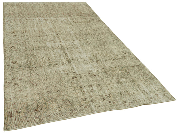 5x9 Beige Turkish Vintage Area Rug - 41604