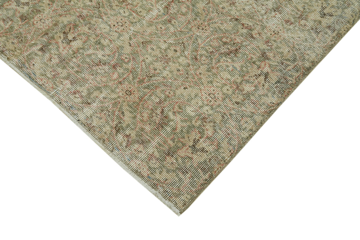 5x9 Beige Turkish Vintage Area Rug - 41604