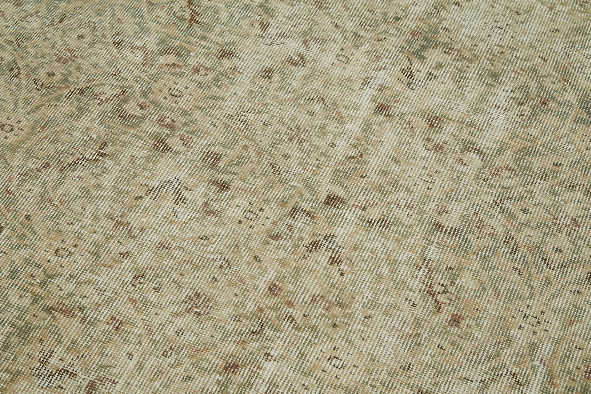 5x9 Beige Turkish Vintage Area Rug - 41604