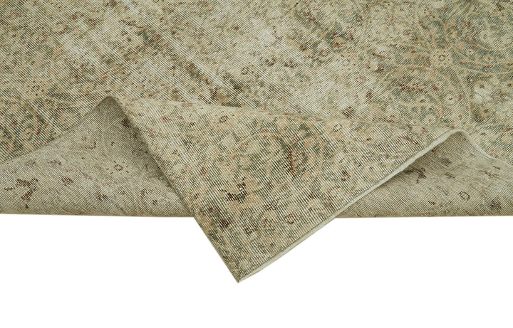 5x9 Beige Turkish Vintage Area Rug - 41604