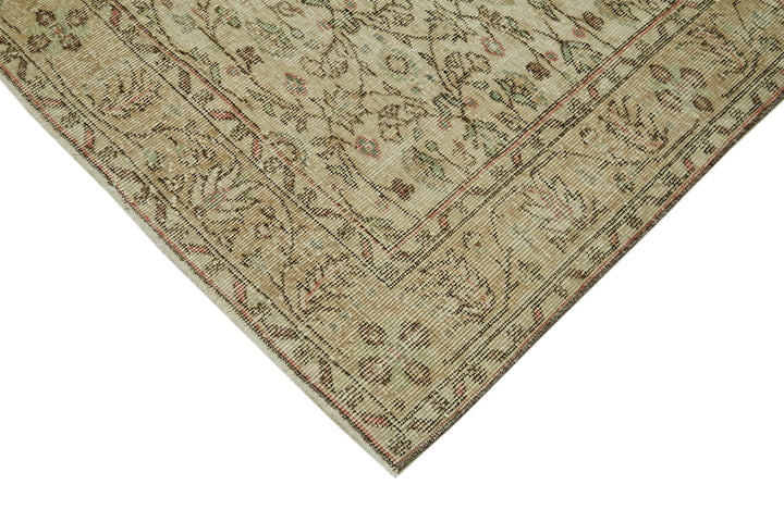 5x8 Beige Turkish Vintage Area Rug - 41606
