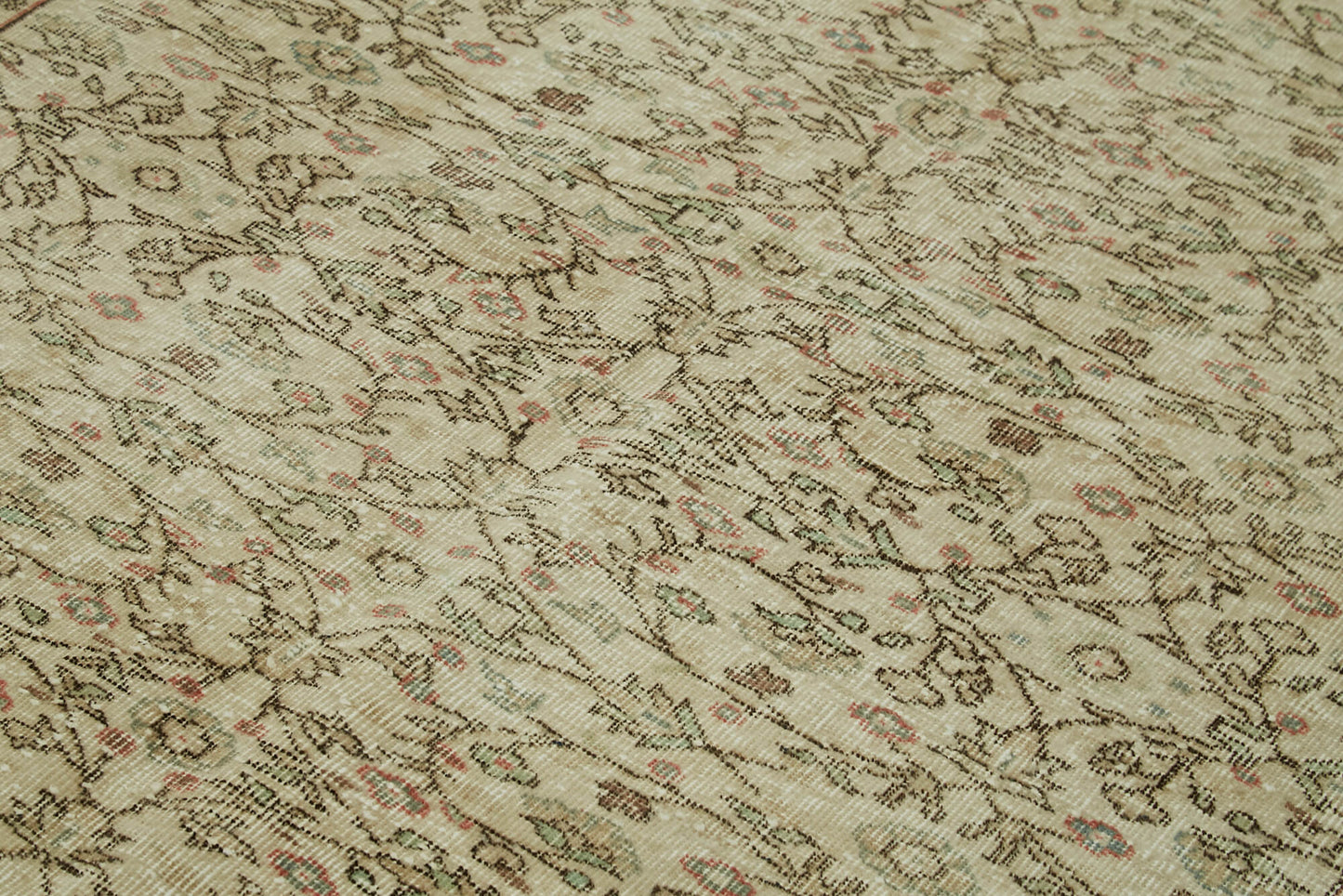 5x8 Beige Turkish Vintage Area Rug - 41606