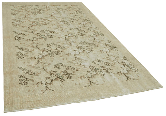 5x9 Beige Turkish Vintage Area Rug - 41613