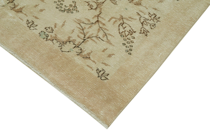 5x9 Beige Turkish Vintage Area Rug - 41613