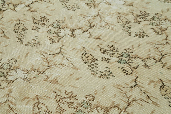 5x9 Beige Turkish Vintage Area Rug - 41613