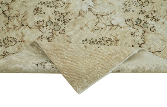 5x9 Beige Turkish Vintage Area Rug - 41613