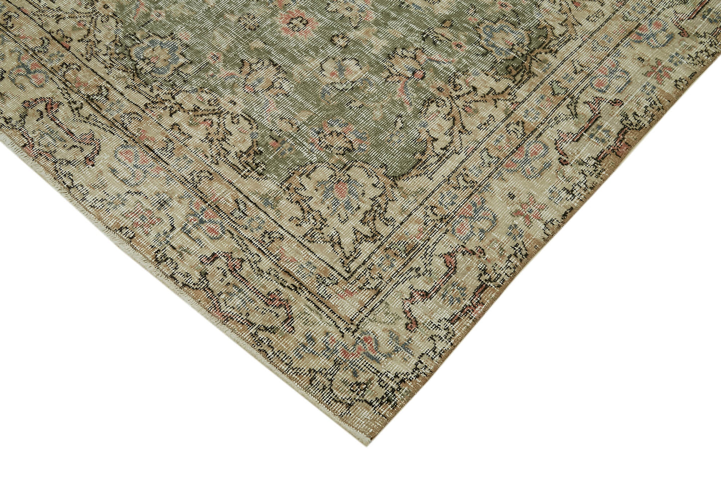 5x8 Beige Turkish Vintage Area Rug - 41622