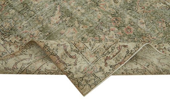 5x8 Beige Turkish Vintage Area Rug - 41622