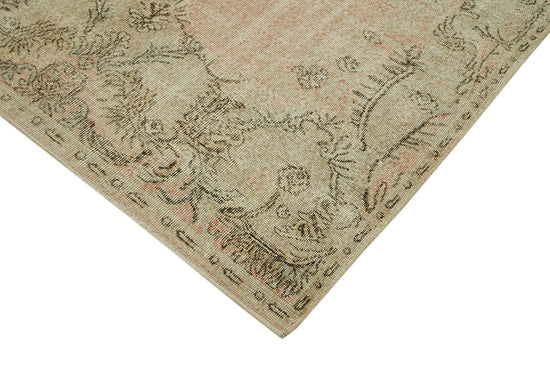 5x9 Beige Turkish Vintage Area Rug - 41623