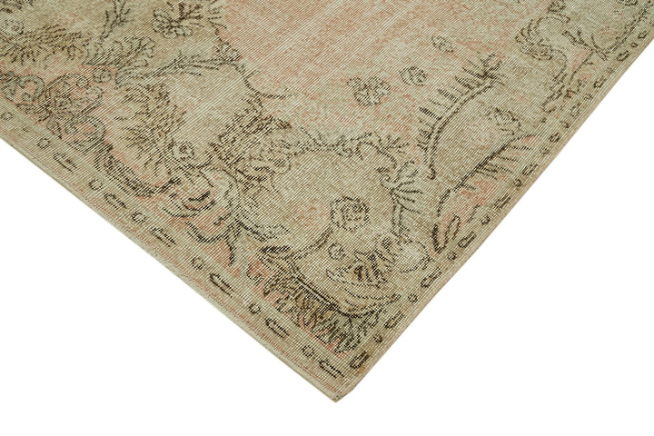 5x9 Beige Turkish Vintage Area Rug - 41623
