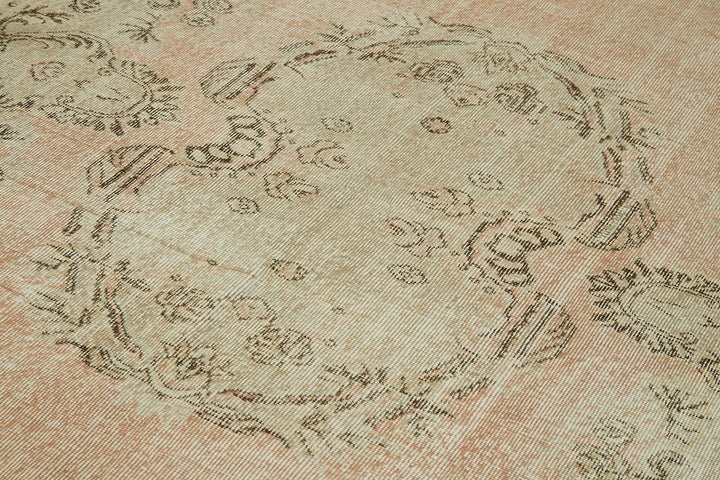 5x9 Beige Turkish Vintage Area Rug - 41623