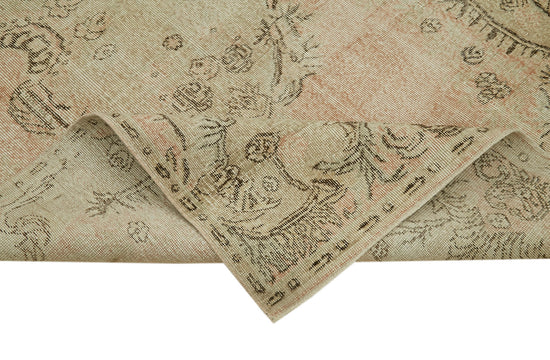 5x9 Beige Turkish Vintage Area Rug - 41623