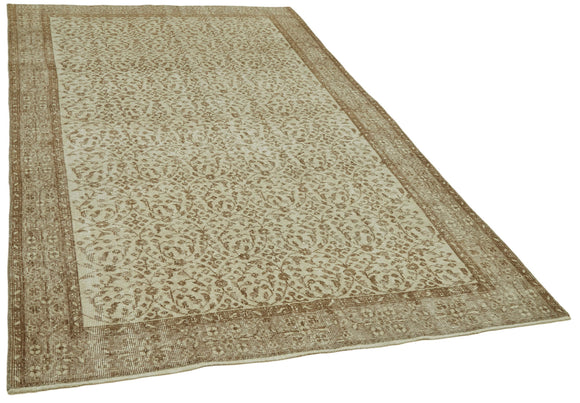 5x8 Beige Turkish Vintage Area Rug - 41624