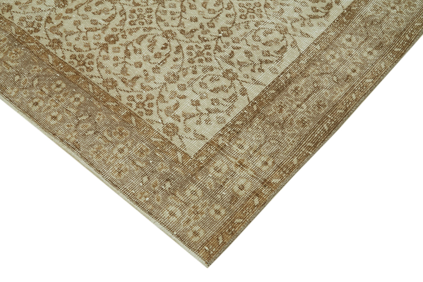 5x8 Beige Turkish Vintage Area Rug - 41624