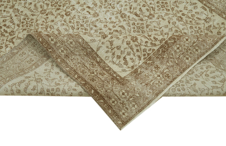 5x8 Beige Turkish Vintage Area Rug - 41624