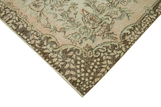 6x9 Beige Turkish Vintage Area Rug - 41625