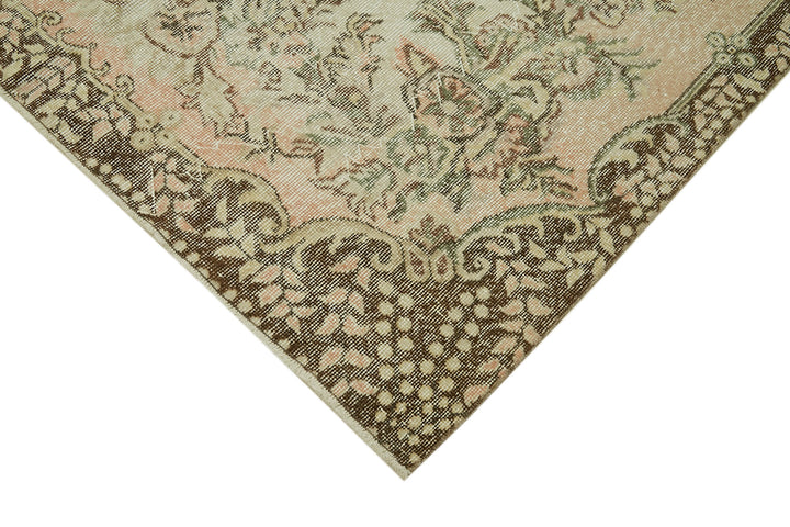 6x9 Beige Turkish Vintage Area Rug - 41625