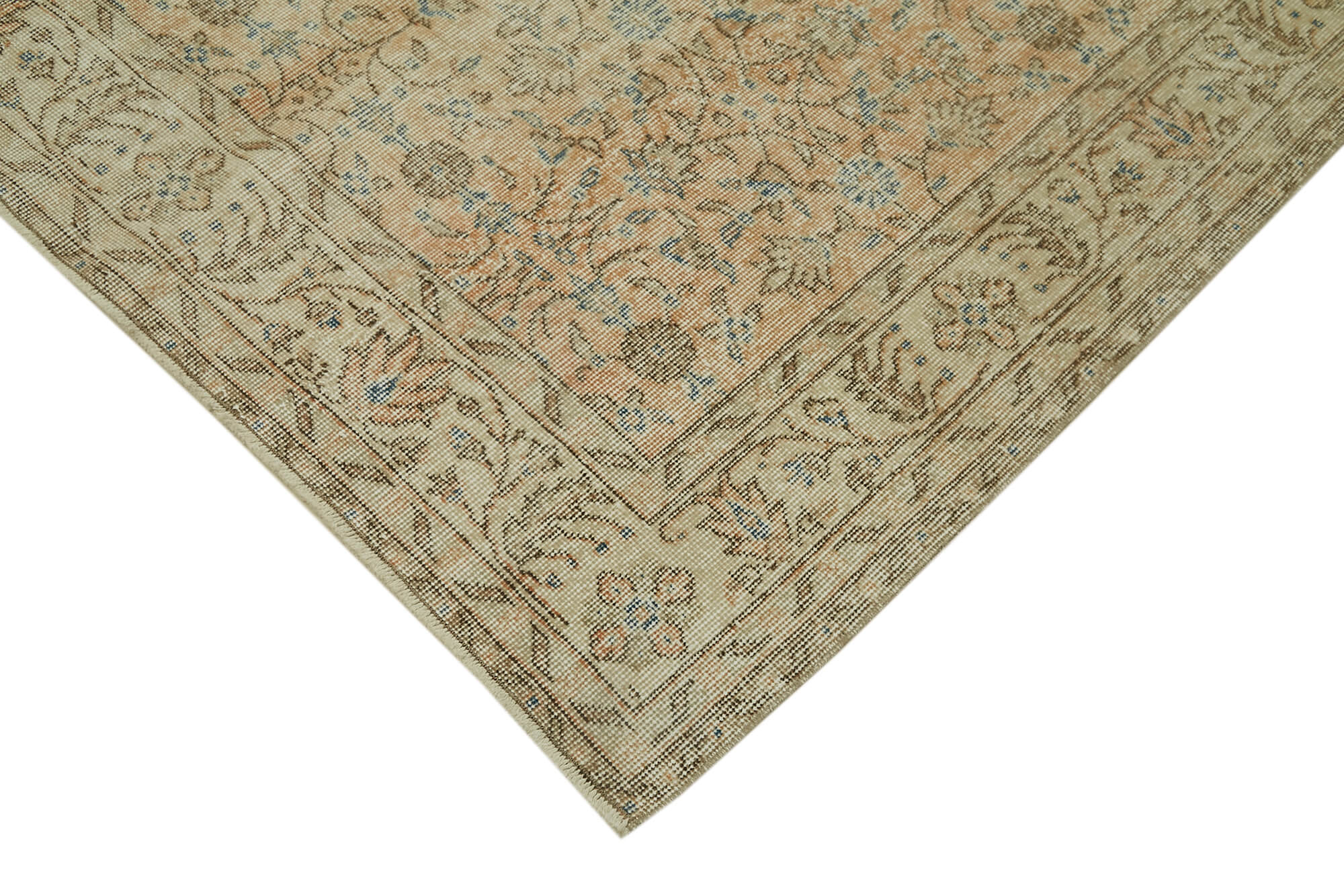 5x8 Beige Turkish Vintage Area Rug - 41627