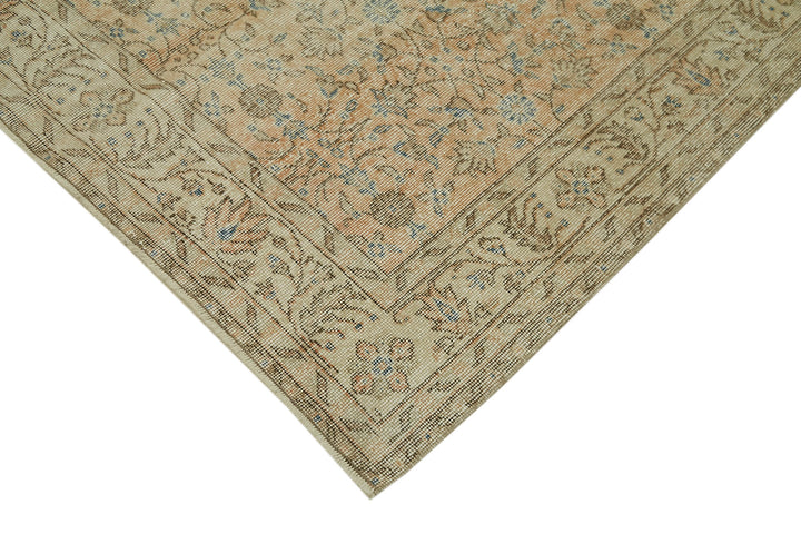 5x8 Beige Turkish Vintage Area Rug - 41627