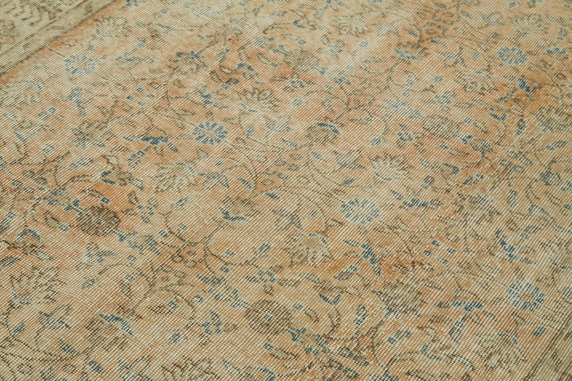 5x8 Beige Turkish Vintage Area Rug - 41627