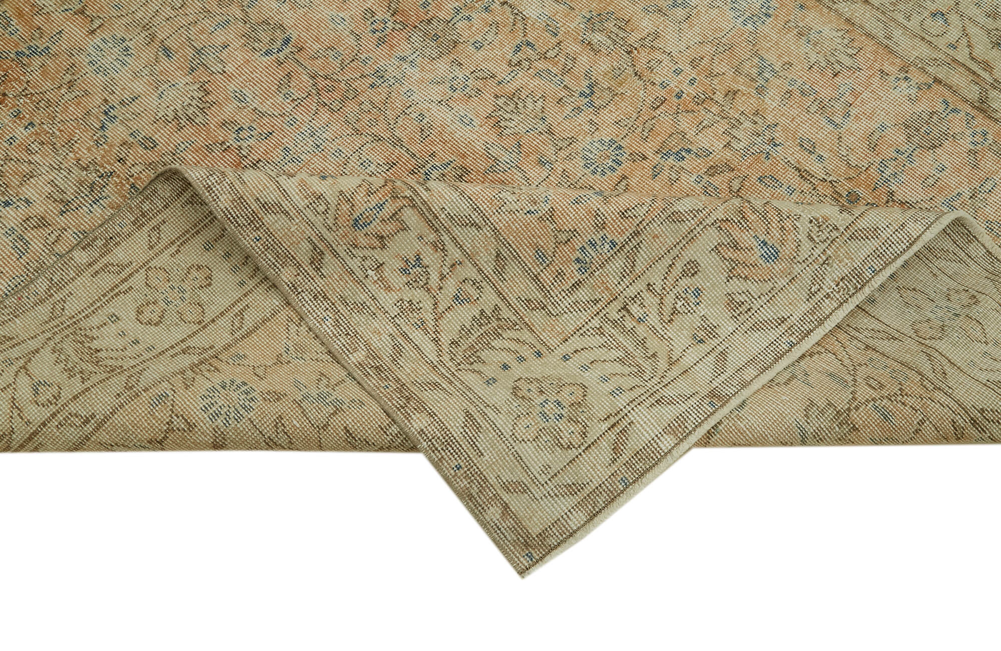 5x8 Beige Turkish Vintage Area Rug - 41627