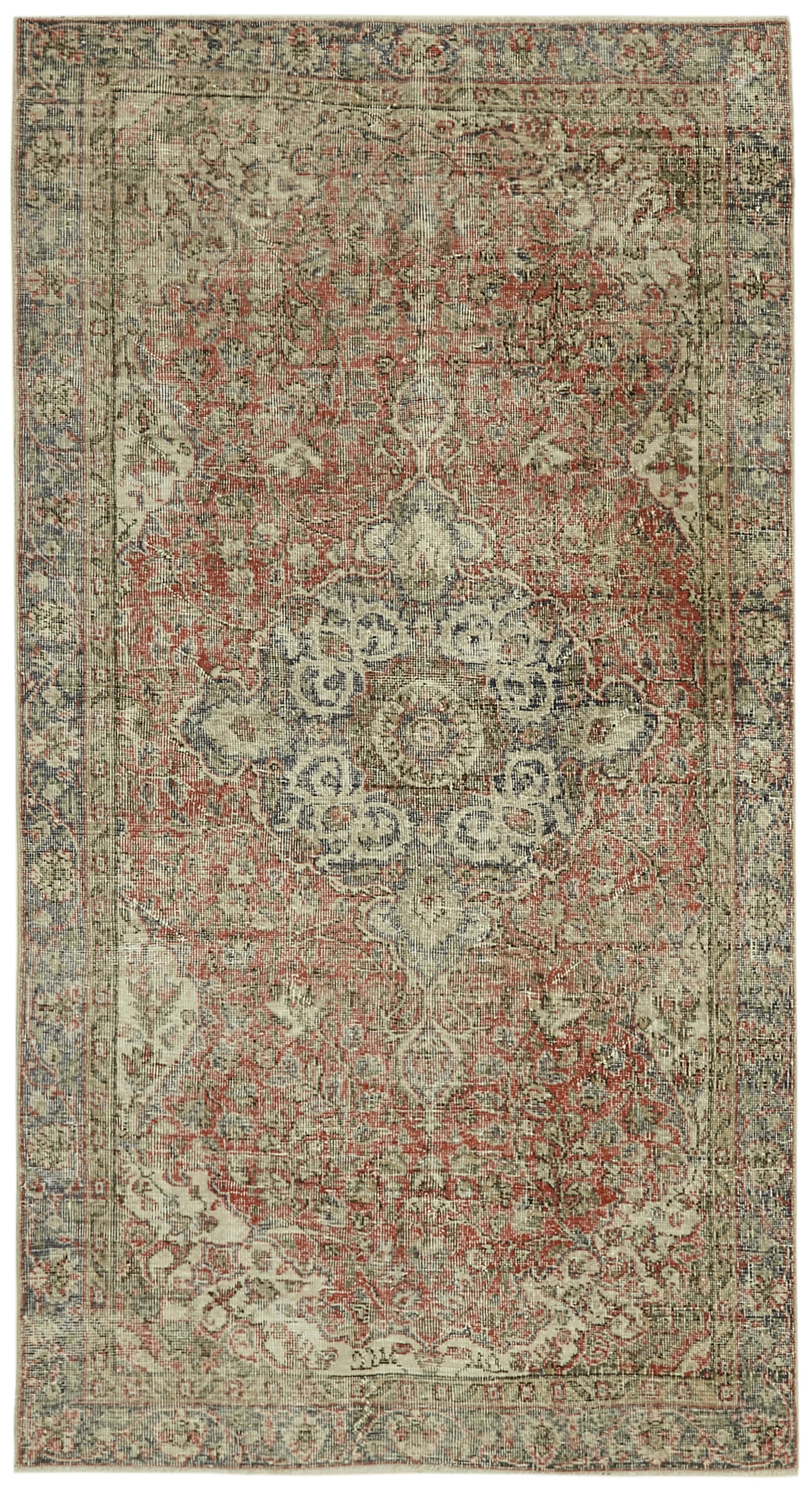5x9 Red Turkish Vintage Area Rug - 41628