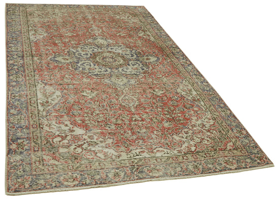 5x9 Red Turkish Vintage Area Rug - 41628