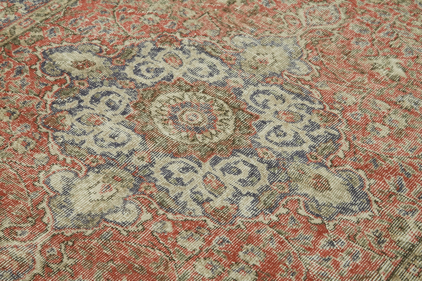 5x9 Red Turkish Vintage Area Rug - 41628