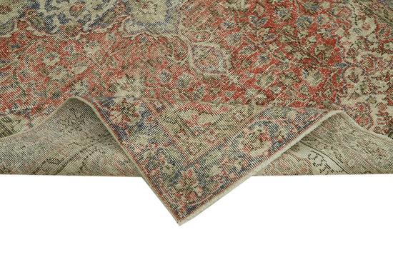 5x9 Red Turkish Vintage Area Rug - 41628