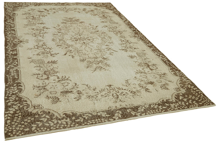 6x10 Beige Turkish Vintage Area Rug - 41632