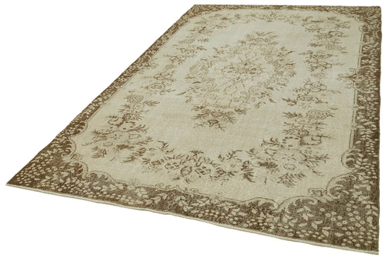6x10 Beige Turkish Vintage Area Rug - 41632