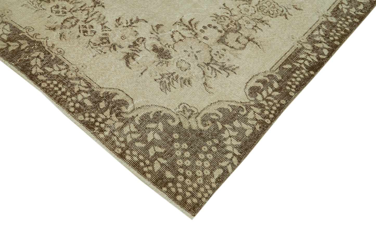 6x10 Beige Turkish Vintage Area Rug - 41632