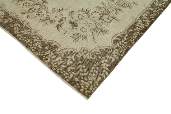 6x10 Beige Turkish Vintage Area Rug - 41632