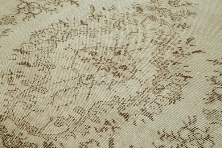 6x10 Beige Turkish Vintage Area Rug - 41632